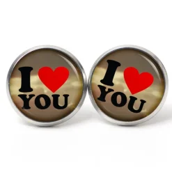 New Ohrstecker Ohrhänger Clipse Valentinstag I Love you - verschiedene Größen - Edelstahl - Geschenkidee Valentinstagsgeschenke