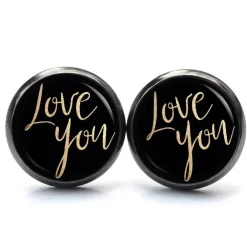 Online Ohrstecker Ohrhänger Clipse Valentinstag Love you - verschiedene Größen - Edelstahl - Geschenkidee Valentinstagsgeschenke