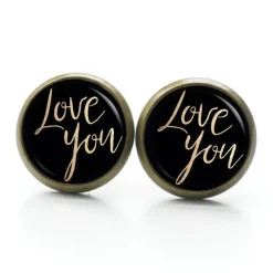 Online Ohrstecker Ohrhänger Clipse Valentinstag Love you - verschiedene Größen - Edelstahl - Geschenkidee Valentinstagsgeschenke