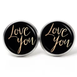 Online Ohrstecker Ohrhänger Clipse Valentinstag Love you - verschiedene Größen - Edelstahl - Geschenkidee Valentinstagsgeschenke