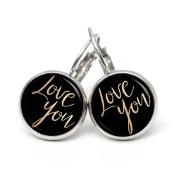Online Ohrstecker Ohrhänger Clipse Valentinstag Love you - verschiedene Größen - Edelstahl - Geschenkidee Valentinstagsgeschenke