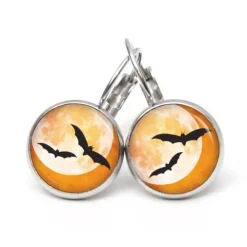 Schmuck|Just Trisha Ohrstecker, Ohrhänger, Clipse Halloween Fledermaus Mond