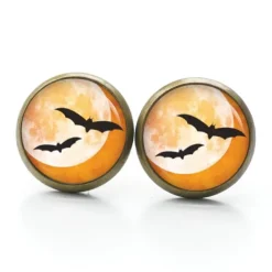 Schmuck|Just Trisha Ohrstecker, Ohrhänger, Clipse Halloween Fledermaus Mond