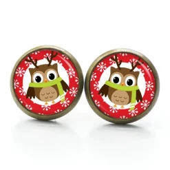 Weihnachtsaccessoires|Just Trisha Ohrstecker, Ohrhänger, Clipse Weihnachten Eule Weihnachtseule XMas Christmas