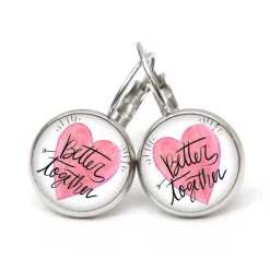 Valentinstagsgeschenke|Just Trisha Ohrstecker Ohrhänger Clipse Valentinstag Herz Liebe rosa better together - verschiedene Größen - Edelstahl Geschenkidee