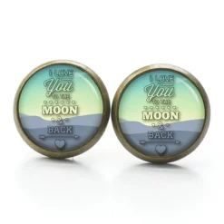 Online Ohrstecker Ohrhänger Clipse Valentinstag Love you to the moon and back - verschiedene Größen - Edelstahl - Geschenkidee Valentinstagsgeschenke