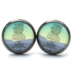 Online Ohrstecker Ohrhänger Clipse Valentinstag Love you to the moon and back - verschiedene Größen - Edelstahl - Geschenkidee Valentinstagsgeschenke