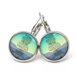 Online Ohrstecker Ohrhänger Clipse Valentinstag Love you to the moon and back - verschiedene Größen - Edelstahl - Geschenkidee Valentinstagsgeschenke