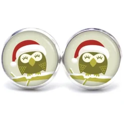 Weihnachtsaccessoires|Just Trisha Ohrstecker, Ohrhänger, Clipse Weihnachtsmann Eule Weihnachtseule XMas Christmas