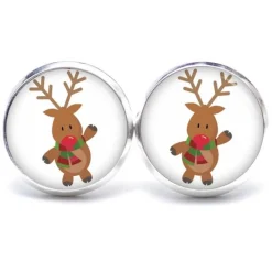 Weihnachtsaccessoires|Just Trisha Ohrstecker, Ohrhänger, Clips Weihnachten Rudolph XMas Christmas Reindeer