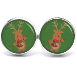 Weihnachtsaccessoires|Just Trisha Ohrstecker, Ohrhänger, Ohrclipse Weihnachten Rudolph XMas Christmas Reindeer