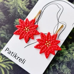 Hot Ohrstecker "Weihnachtsroter Stern" Weihnachtsaccessoires