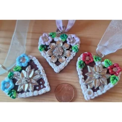 Trachtenschmuck|Pfullinger Engele Oktoberfest Trachtenschmuck Kette Edelweiss Herz Dirndl handgemacht –