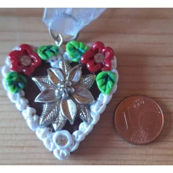 Trachtenschmuck|Pfullinger Engele Oktoberfest Trachtenschmuck Kette Edelweiss Herz Dirndl handgemacht –
