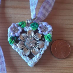 Trachtenschmuck|Pfullinger Engele Oktoberfest Trachtenschmuck Kette Edelweiss Herz Dirndl handgemacht –