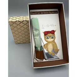 Clearance Originelles Geschenk für Nachhilfelehrer – Handgemalte Geschenkbox mit Eule & Geldfach Geschenke