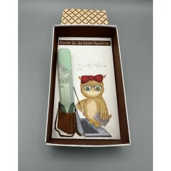 Clearance Originelles Geschenk für Nachhilfelehrer – Handgemalte Geschenkbox mit Eule & Geldfach Geschenke
