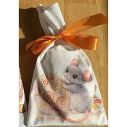 Sale Oster Geschenkbeutel Maus – handgenähtes Unikat aus Polstervelours Geschenke