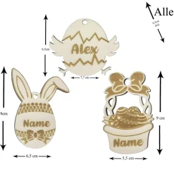 Best Osteranhänger Holz personalisiert | Osterkugeln Ostereier Osterdeko mit Name | Osterhase Küken Osternest | Osterkörbchen Osterdeko