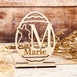 Best Osterdeko personalisiert aus Holz | Tischdekoration mit graviertem Namen | individuelles Osterei | Osterei für den Tisch Ostereier