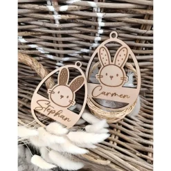 Osterdeko|Wunschelfe Osterdeko personalisiert aus Holz mit gravour | Ostergeschenk | Anhänger Ostern mit Name | Ostern | Osteranhänger