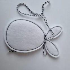 Clearance Osterei aus Filz mit "Ohren" - FROHE OSTERN in Druckschrift - von Ostereier