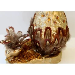 Discount Osterei FEDERGÄRTCHEN witziges Osterei auf einer kleinen Plattform Künstler-Ei der etwas anderen Art :) Ostereier
