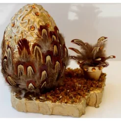 Discount Osterei FEDERGÄRTCHEN witziges Osterei auf einer kleinen Plattform Künstler-Ei der etwas anderen Art :) Ostereier