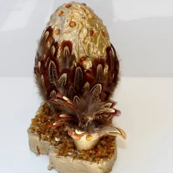 Discount Osterei FEDERGÄRTCHEN witziges Osterei auf einer kleinen Plattform Künstler-Ei der etwas anderen Art :) Ostereier