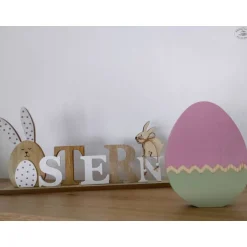 Sale Osterei mit Zackenmuster aus Holz Ostereier