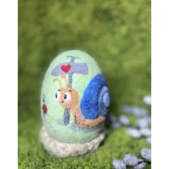 Sale Osterei unternehmungslustige Schnecke mit einem Marienkäfer Nadelfilzarbeit Ostereier