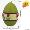 Hot Ostereikerze in grün mit fröhlich-buntem Osterreigen verziert  Ostergeschenk Osterkerze Osterdeko Osterkerzen
