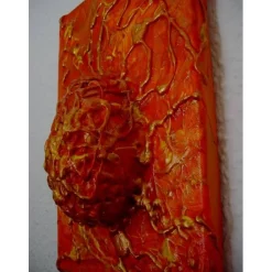 Hot Ostergeschenk OSTERFEUER abstraktes Dekoei auf einem Keilrahmen witzige Wanddeko Künstler-Ei  abstrakte Kunst Osterdeko