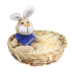 Clearance Ostergeschenk Osterkörbchen mit Hasen u. Namen Osternest - Geschenk zu Ostern personalisiert Set aus Kuscheltier & Hase Osterkörbchen