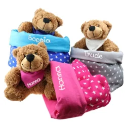 Best Ostergeschenk Osterkörbchen mit Teddy personalisiert Stoffkörbchen  Geschenk zu Ostern mit Namen Set aus Kuscheltier Kus Gastgeschenke