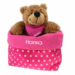 Best Ostergeschenk Osterkörbchen mit Teddy personalisiert Stoffkörbchen  Geschenk zu Ostern mit Namen Set aus Kuscheltier Kus Gastgeschenke