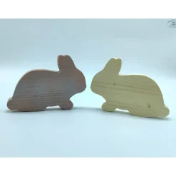 Clearance Osterhase aus Holz / Hase / natur oder metallic Osterhasen