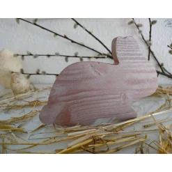Clearance Osterhase aus Holz / Hase / natur oder metallic Osterhasen