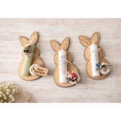 Ostergeschenke|Danis-Zauberstube handmade with Love Osterhase Holz mit Kerze – Ostergeschenk Tischdeko