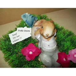 Sale Osterhase im Gras als Geschenkdekoration – Geldgeschenk Ostern – Ostereier Deko – Tischdeko Hase mit Wunschtext Ostertischdeko