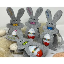Best Osterhase mit namen aus Filz Ü-Ei halter eierhalter oster geschenk personalisiert osterei hell Geschenkverpackungen