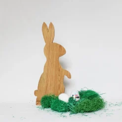 Outlet Osterhase, Ostergeschenk, Osterdekoration, Holzhasen, Osterhasen aus Holz, Osterhasen