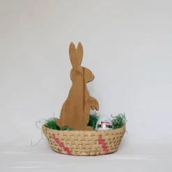 Outlet Osterhase, Ostergeschenk, Osterdekoration, Holzhasen, Osterhasen aus Holz, Osterhasen