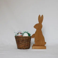 Outlet Osterhase, Ostergeschenk, Osterdekoration, Holzhasen, Osterhasen aus Holz, Osterhasen