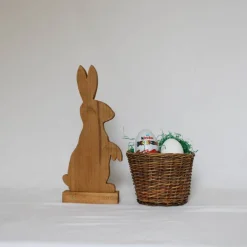 Outlet Osterhase, Ostergeschenk, Osterdekoration, Holzhasen, Osterhasen aus Holz, Osterhasen