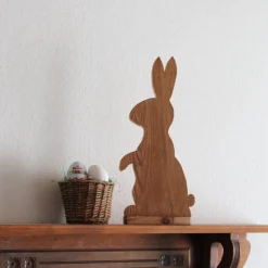 Outlet Osterhase, Ostergeschenk, Osterdekoration, Holzhasen, Osterhasen aus Holz, Osterhasen