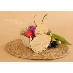 Online Osterhase, Osternest, Osterdekoration, Ostergeschenk, Geschenk Ostern, Bausatz, Holzbausatz Osterdeko