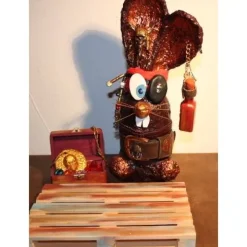 Hot Osterhase PIRAT handgefertigte Künstler-Figur Osterdeko Geschenk für Piraten-Fans Geldgeschenk Osterhasen