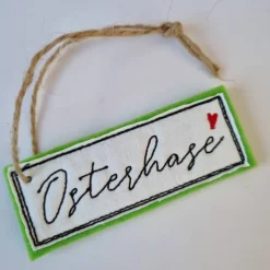 Hot "Osterhase"-Geschenkanhänger aus Filz in GRÜN, von Osterdeko