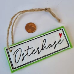 Hot "Osterhase"-Geschenkanhänger aus Filz in GRÜN, von Osterdeko